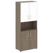 Шкаф книжный со стеклом в раме с нишей(без топа) LT-ST 1.4 R white на Officeplan24.ru Шкаф книжный со стеклом в раме с нишей(без топа) LT-ST 1.4 R white на Officeplan24.ru