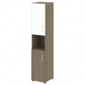 Шкаф книжный узкий со стеклом с нишей (без топа) LT-SU 1.4 R (L) white Шкаф книжный узкий со стеклом с нишей (без топа) LT-SU 1.4 R (L) white