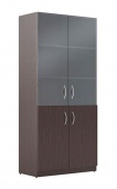 Шкаф со стеклом легно темный SR-5W+SD-2SL/R+SG-3M на officeplan24.ru Шкаф со стеклом легно темный SR-5W+SD-2SL/R+SG-3M